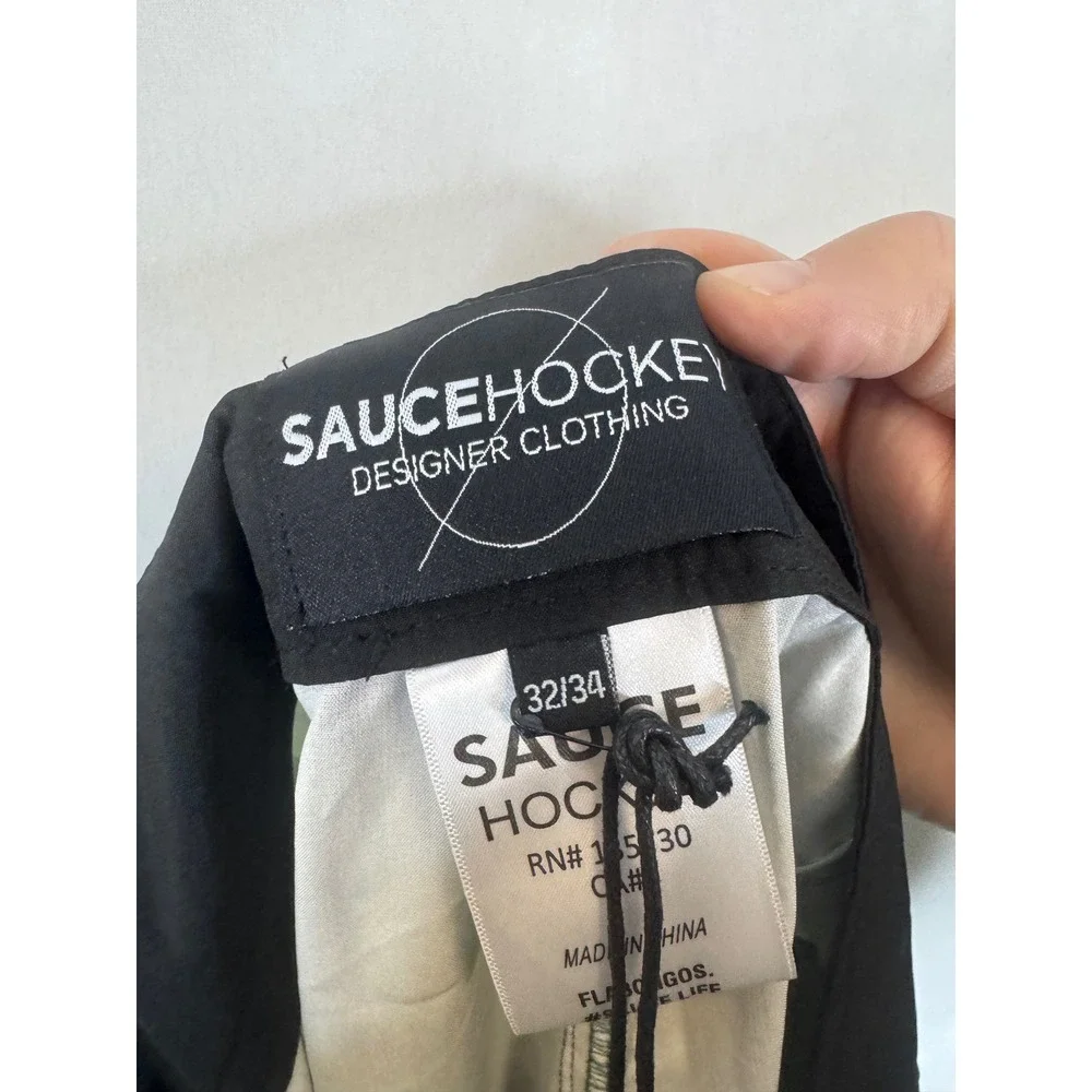 Sauce Hockey Hotel‎ 9er Board Shorts Green Grey Textured Print Mens 32/34 NEW